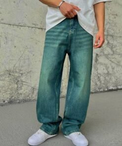Baggy jeans Green blue washed