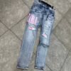 Jeans Amiri Skinny blue pink logo