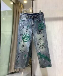 Balenciaga Baggy jeans Green logo