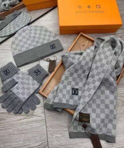 Ensemble écharpe+bonnet & gants LV
