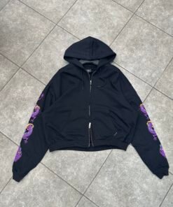Zip hoodie purple dragon crop " original "