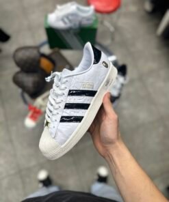 Adidas super star X bape white
