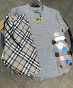 Bape X Burberry beige blue