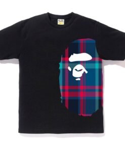 Bape shirt burberry blue and red
