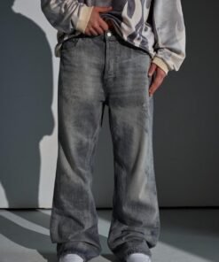 Zara Botcut grey Asid washed grey " orignal "